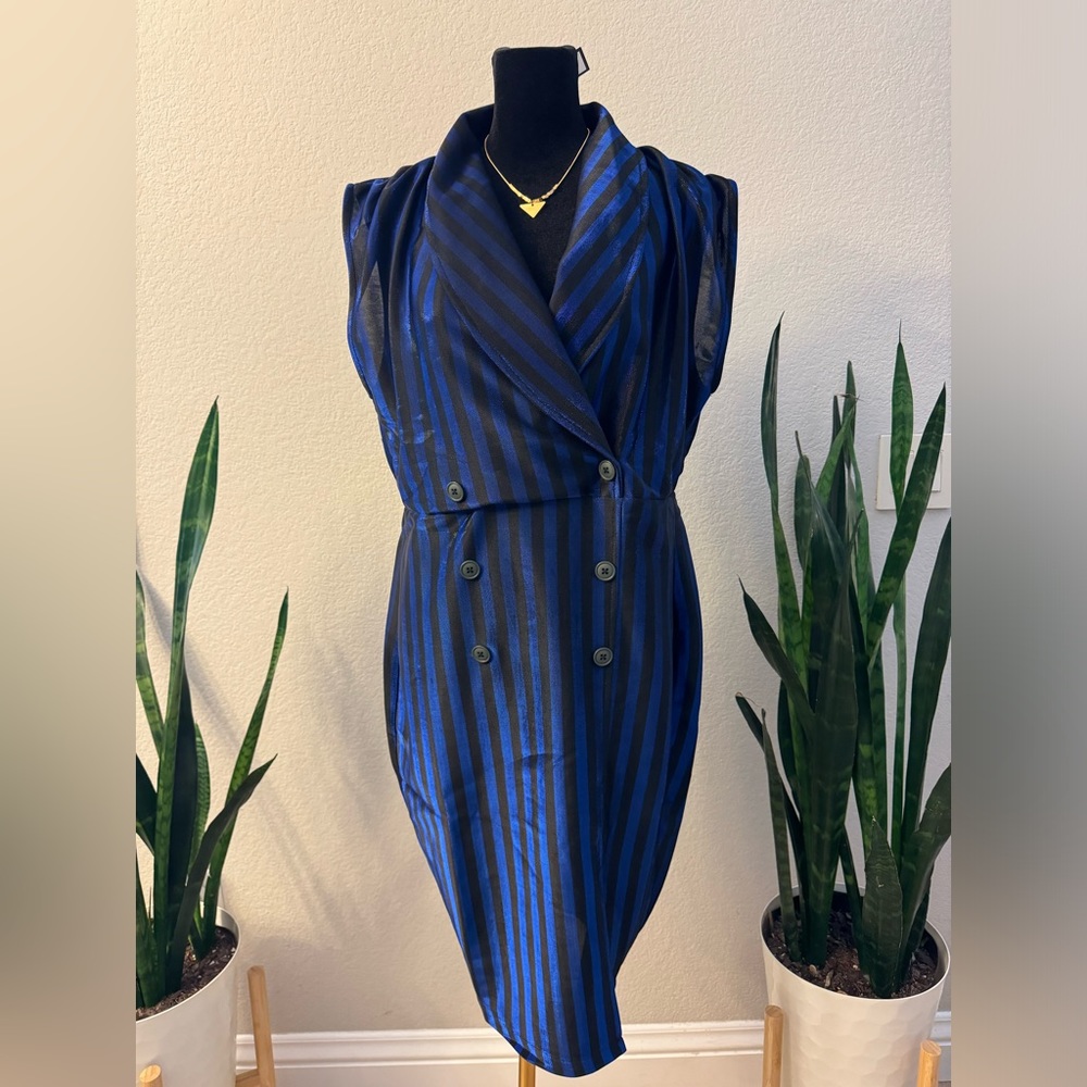 NWT DOUBLE‎ BREASTED METALLIC DRESS